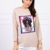 Blúz grafikával American Girl bézs S/ M - L / XL