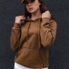 Bluza damska BASIC z kapturem brązowa Dstreet