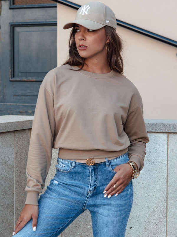 Bluza damska klasyczna CASUALVIBE jasnobrązowa Dstreet