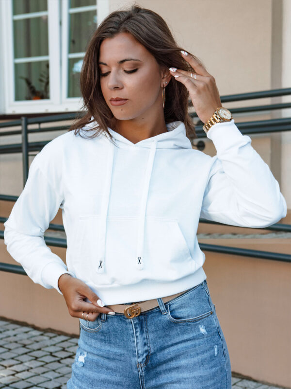 Bluza damska z kapturem TRENDHOOD biała Dstreet