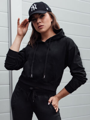 Bluza damska z kapturem TRENDHOOD czarna Dstreet
