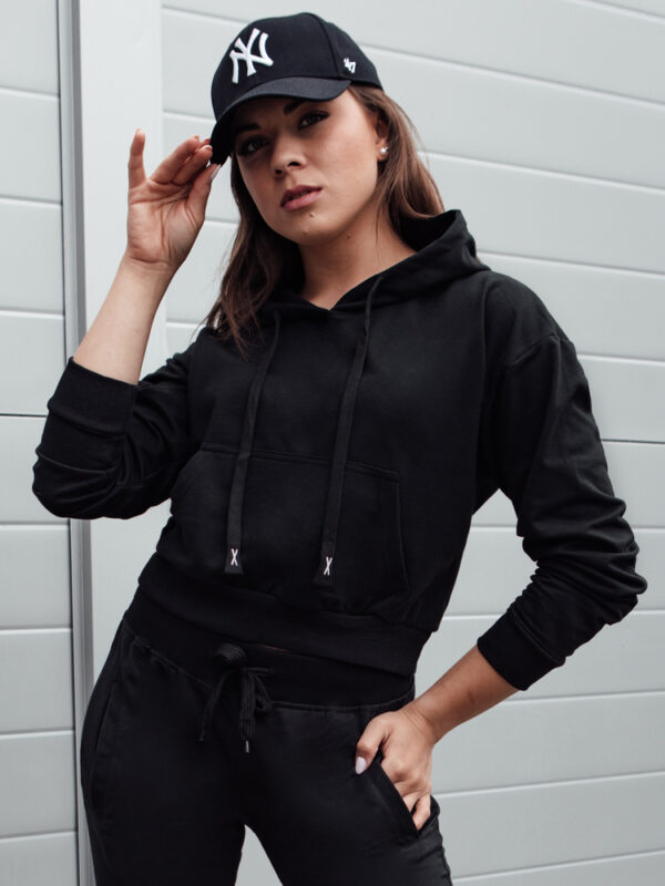 Bluza damska z kapturem TRENDHOOD czarna Dstreet