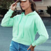 Bluza damska z kapturem TRENDHOOD mietowa Dstreet