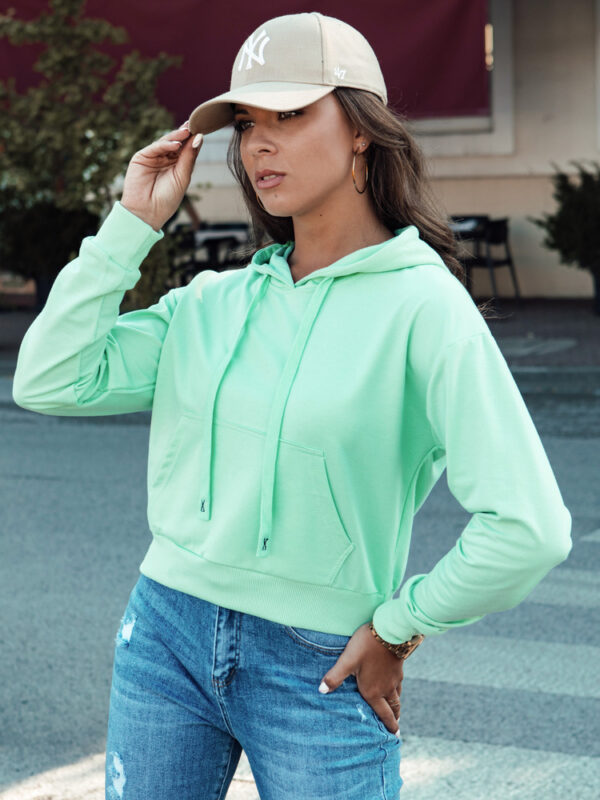 Bluza damska z kapturem TRENDHOOD mietowa Dstreet