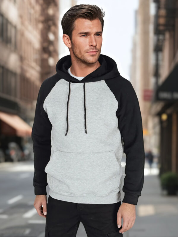 Bluza męska basic z kapturem szara Dstreet