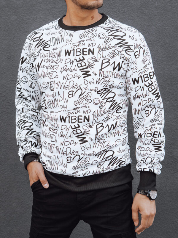 Bluza męska bez kaptura biała Dstreet