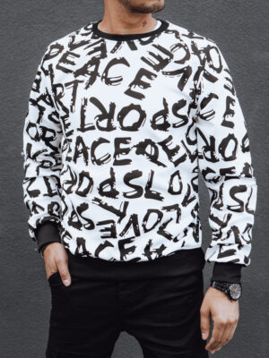 Bluza męska bez kaptura biała Dstreet