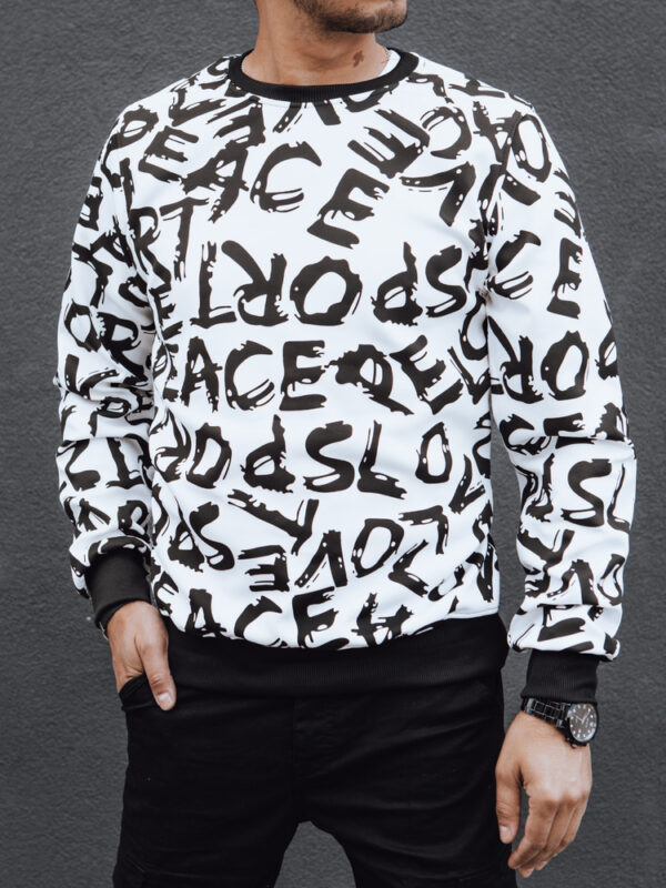 Bluza męska bez kaptura biała Dstreet