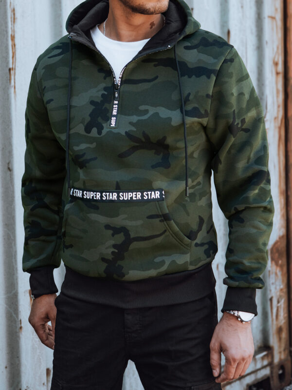 Bluza męska moro z kapturem czarna Dstreet