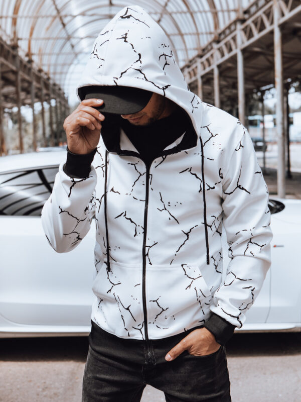 Bluza męska rozpinana z nadrukiem biała Dstreet