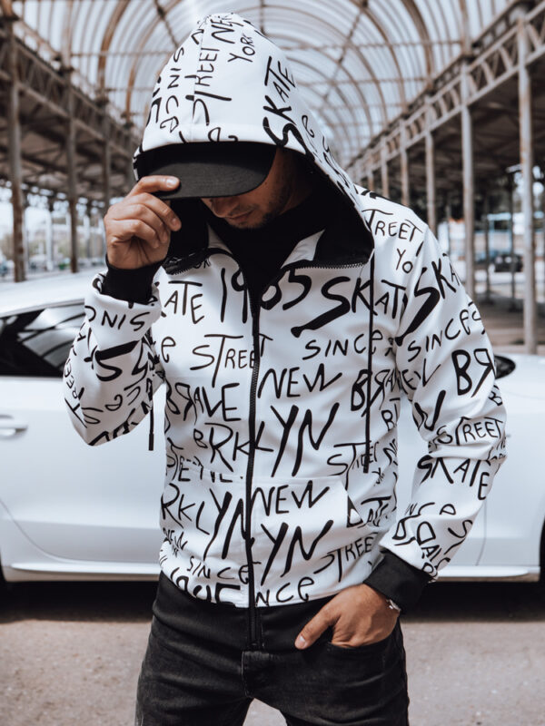 Bluza męska z kapturem biała Dstreet