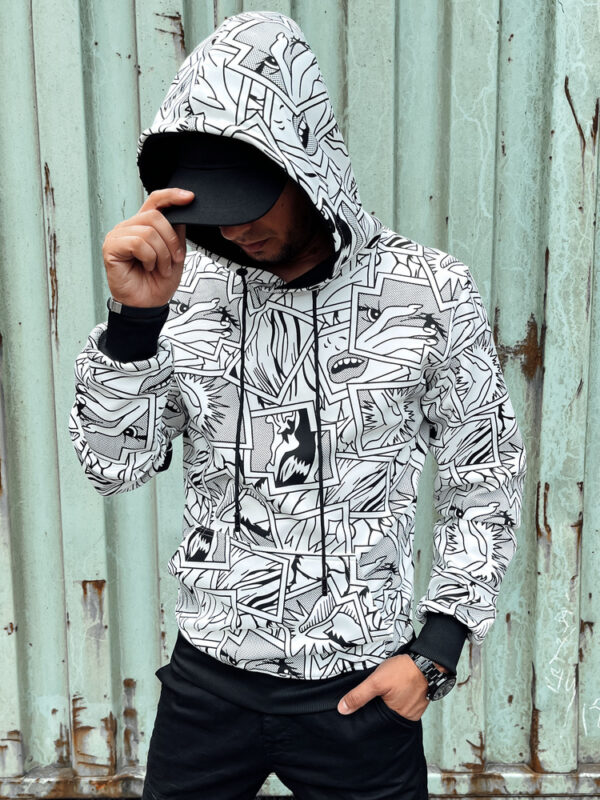 Bluza męska z kapturem biała Dstreet