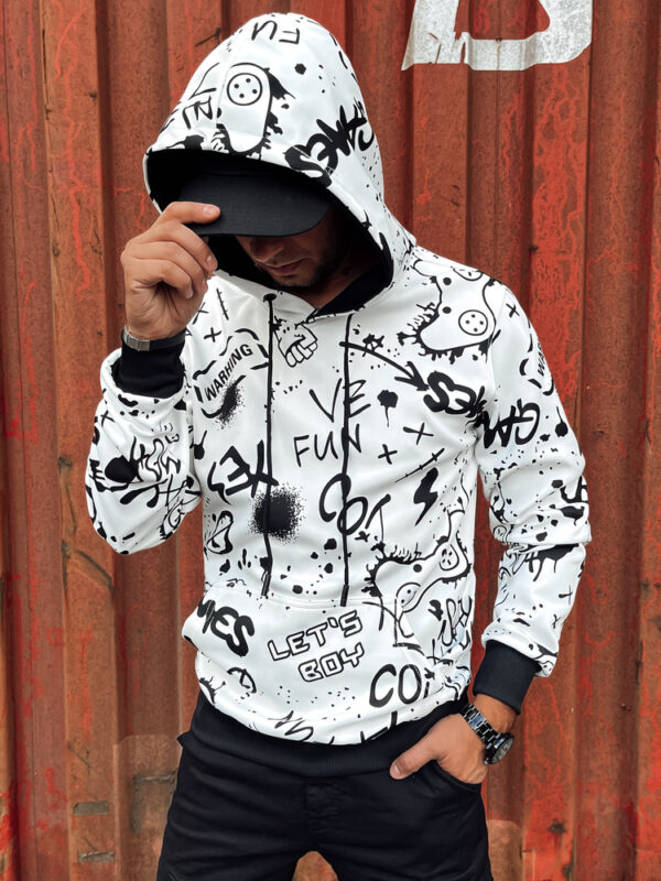 Bluza męska z kapturem biała Dstreet