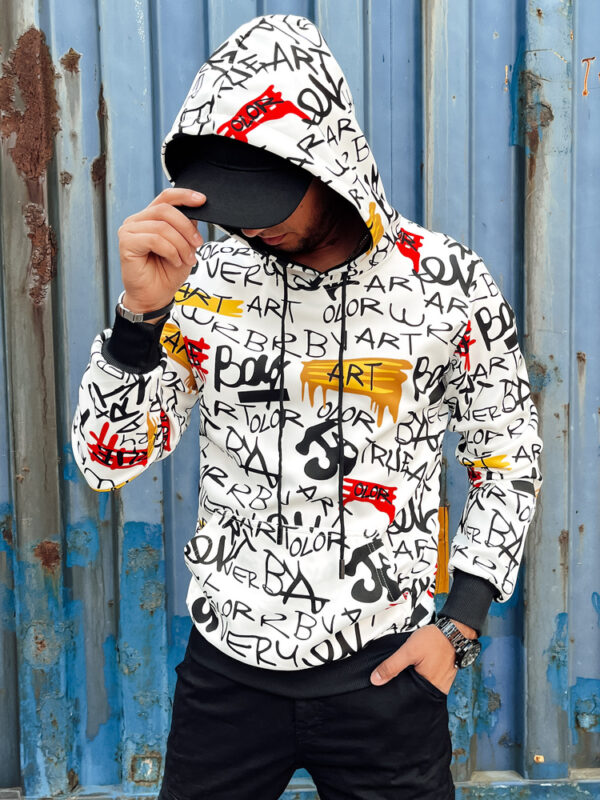 Bluza męska z kapturem biała Dstreet