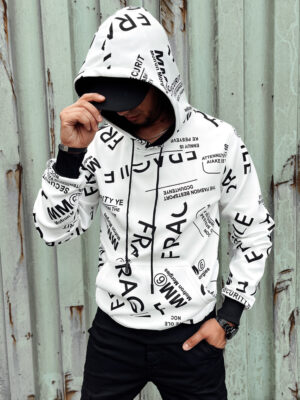 Bluza męska z kapturem biała Dstreet