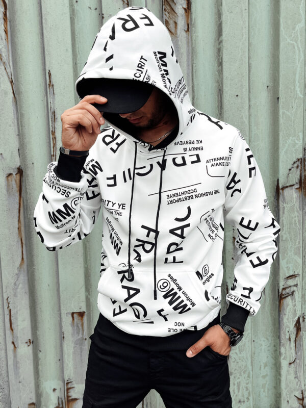 Bluza męska z kapturem biała Dstreet