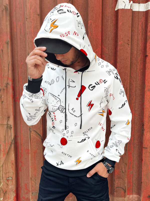 Bluza męska z kapturem biała Dstreet