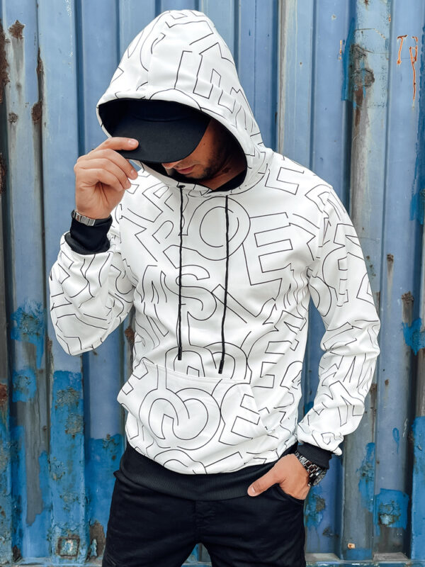 Bluza męska z kapturem biała Dstreet