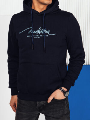Bluza męska z kapturem granatowa Dstreet