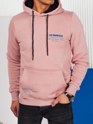 Bluza męska z kapturem różowa Dstreet