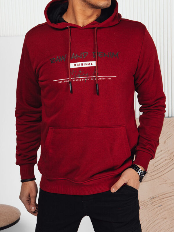 Bluza męska z nadrukiem bordowa Dstreet