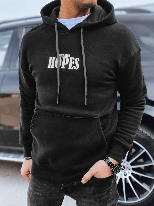 Bluza męska z nadrukiem czarna Dstreet