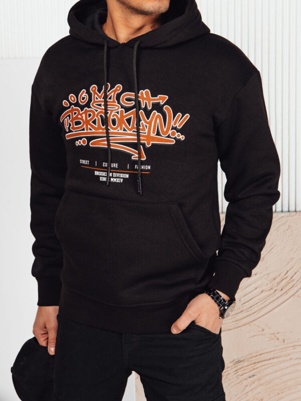 Bluza męska z nadrukiem czarna Dstreet