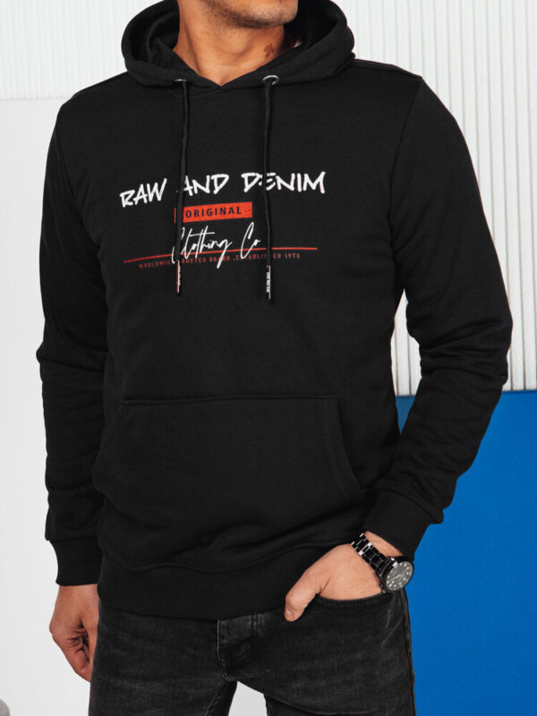 Bluza męska z nadrukiem czarna Dstreet