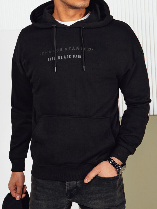 Bluza męska z nadrukiem czarna Dstreet