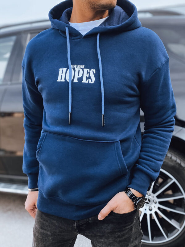 Bluza męska z nadrukiem granatowa Dstreet