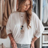 Bluzka damska one size oversize z wisiorkiem LUZVIA ecru Dstreet