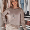 Bluzka damska one size oversize z wisiorkiem NUBISS popielata Dstreet