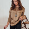 Bluzka damska oversize SILKINEA z wisiorkiem khaki Dstreet