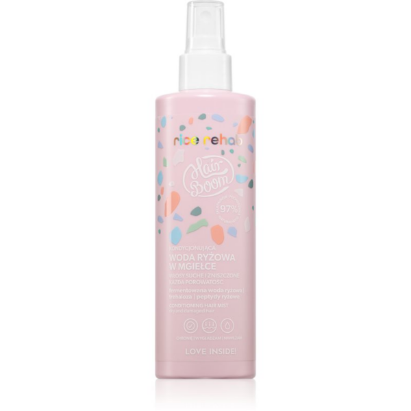 BodyBoom HairBoom Rice Rehab Hair Mist leöblítést nem igénylő ápolás a fénylő és selymes hajért 200 ml-Ár
