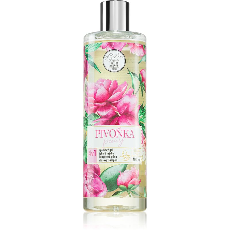 Bohemia Gifts & Cosmetics Flower Line Peony tisztító gél testre és hajra 400 ml-Ár