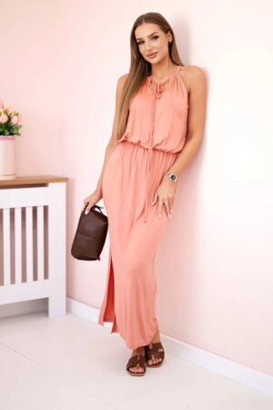 Boho dress with dark apricot