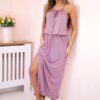 Boho dress with dark pink color