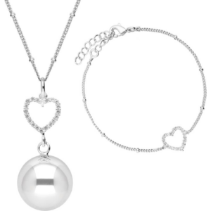 Bola Crystal Heart terhességi csengő Silver