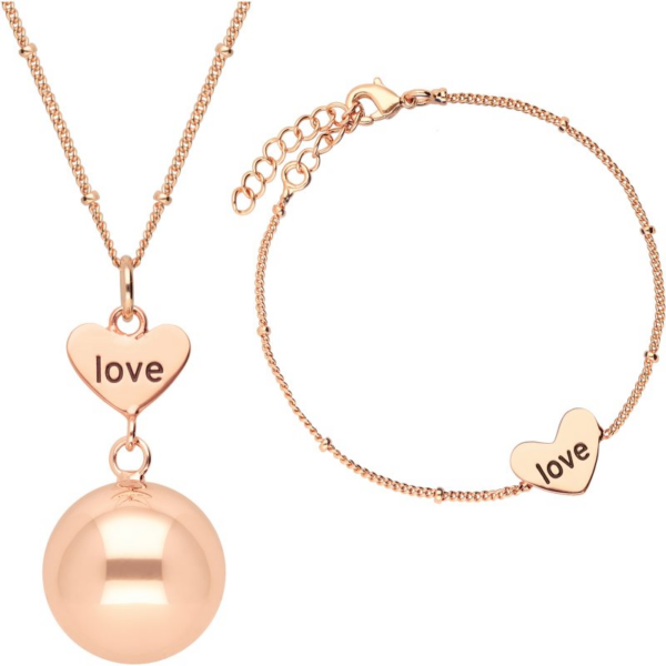 Bola Heart and Love terhességi csengő Rose Gold