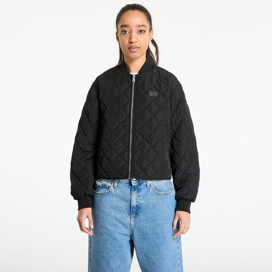 Bomber Calvin Klein Jeans Low Quilted Bomber Jacket Black S-alacsony-ár
