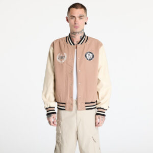 Bomber New Era Brooklyn Nets NBA Lifestyle Beige Varsity Jacket UNISEX Beige XS-alacsony-ár