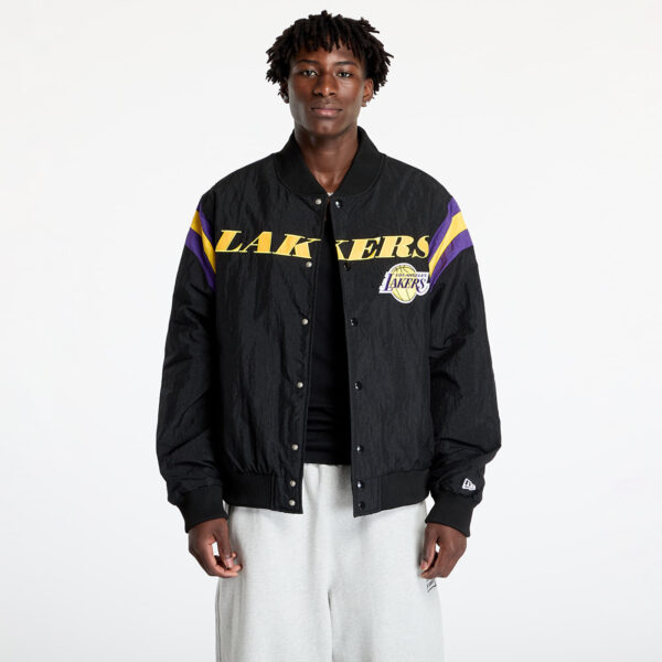 Bomber New Era Los Angeles Lakers NBA Panel Bomber Jacket UNISEX Black/ Canary Yellow S-alacsony-ár