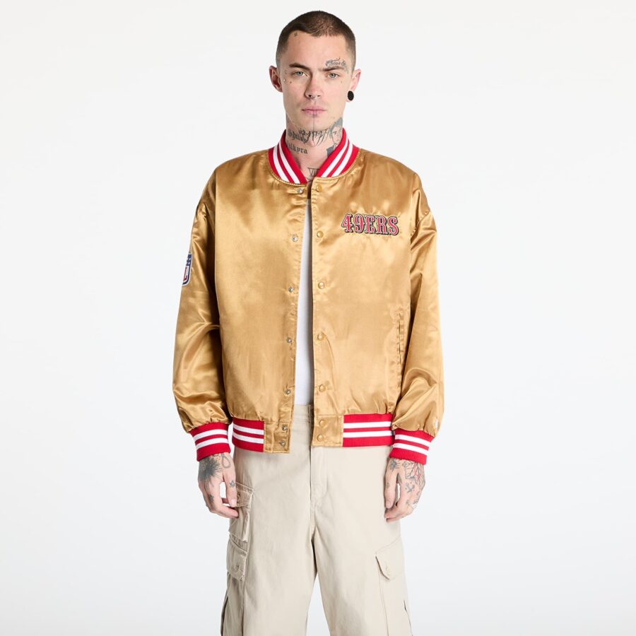 Bomber New Era San Francisco 49Ers NFL Beige Satin Bomber Jacket UNISEX Bronze/ Scarlet M-alacsony-ár