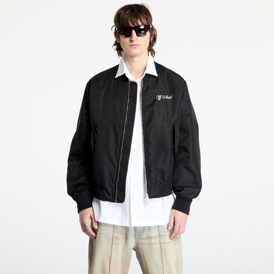 Bomber Off-White Script Nyl Varsity Bomber Black/ White L-alacsony-ár