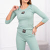 Bordázott blúz + sötét menta leggings