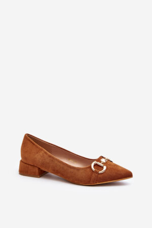 Boto Velúr balerina lapos hegyes orrú Camel Ethere