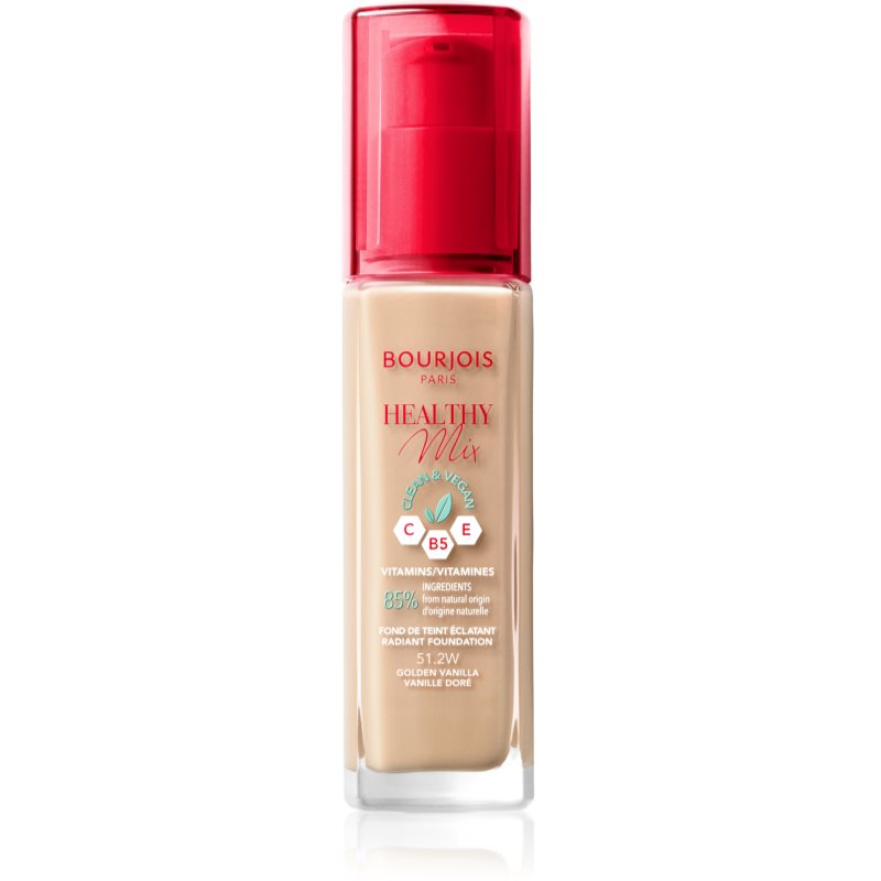 Bourjois Healthy Mix világosító hidratáló make-up 24h árnyalat 51.2W Golden Vanilla 30 ml-Ár