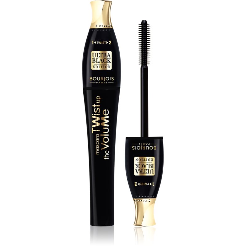 Bourjois Twist Up The Volume szempillaspirál a dús pillákért 2in1 kefével árnyalat Ultra Black 8 ml-Eredeti