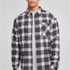 Boxy dark checked shirt grey/white
