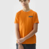 Boys' 4F Printed Organic Cotton T-Shirt - Orange